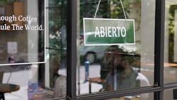 ABIERTO - Open sign in Spanish language Stock Footage