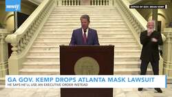 Georgia Gov. Brian Kemp Drops Mask Lawsuit Against Atlanta News Clip