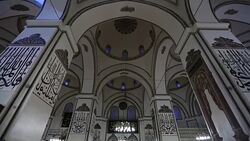 Interior the Ulu Mosque of Bursa Stock Footage