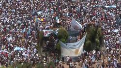 CLEAN : Thousands of Argentina fans await victory parade in Buenos Aires News Clip