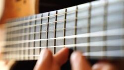 Musician playing classic guitar Stock Footage