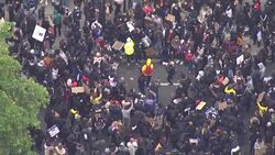 Aerial views of Black Lives Matter protests in London News Clip
