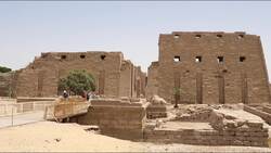 Egypt, Luxor - Karnak Temple - 1st Pylon Stock Footage