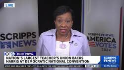 National Education Association president speaks on backing Harris-Walz at the DNC News Clip
