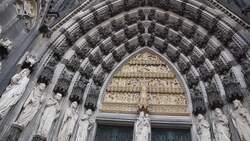 Germany, Cologne, Cathedral - Portal (West) Stock Footage