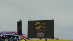 Red Arrows performing aerobatic routine over Southsea Common News Clip