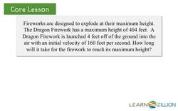 Calculate Firework Speed Using Quadratic Equations Instructional Video