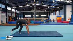 Elementary gymnastics - Floor mats - 2 donkey kicks Instructional Video