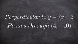 How to find an equation to a line perpendicular and through a point Instructional Video