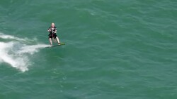 Aerial Shots - windsurfer at Bournemouth News Clip