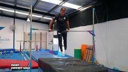 Elementary gymnastics - Bars - 7 Front support walk Instructional Video