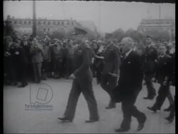 General Eisenhower at Arc de Triomphe, Paris, 1944 Stock Footage
