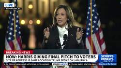 Harris takes the stage for 'closing argument' speech on the Ellipse at the National Mall News Clip
