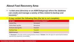 Oracle Database Administration from Zero to Hero - Managing the Fast Recovery Area Instructional Video