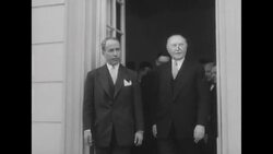 French Foreign Minister Antoine Pinay meets with German Chancellor Konrad Adenauer in Bonn News Clip