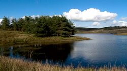 Scottish loch used as a reservoir Stock Footage