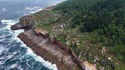 Drone Views of Labetxu: Spain's Spectacular Multicolored Cliffs Stock Footage