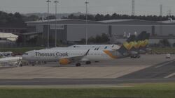 Thomas Cook Planes grounded at Birmingham Airport. News Clip