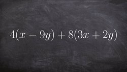 Combining like terms with distributive property in two expressions Instructional Video
