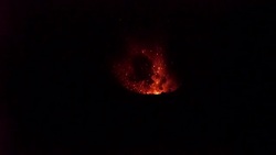 Glowing Red Hot Lava Bombs Blast From Volcano Crater Stock Footage
