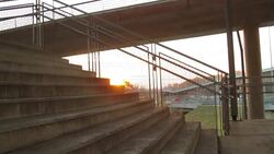 Jogging on a big bridge. Stock Footage