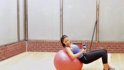 How to Do a Chest Press w/ Ball for Female Strength Training Instructional Video