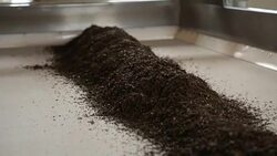 Processing of dry black tea leaves, traditional beverage, product for export Stock Footage