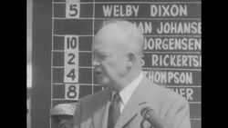 Dwight D. Eisenhower and Democratic Presidential Candidate Adlai Stevenson campaign at political rally in Colfax, Iowa, 1956 News Clip