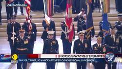 Donald Trump reviews military troops in inaugural tradition despite cold weather News Clip