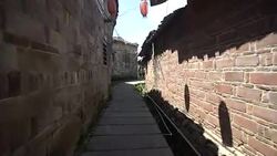 Buildings and lifestyles in Yiqian Old town, Guangchang County Stock Footage