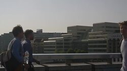 PAN Commuters going to work Stock Footage