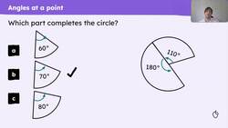 Know that the angles at a point sum to 360 degrees and use this to solve problems Instructional Video
