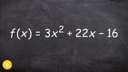 How to Find the zeros of a quadratic function - box method - quadratic function Instructional Video