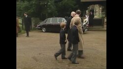UK: Royal Family attend traditional Christmas Day service at St Mary Magdalene Church in Sandringham 1992 News Clip