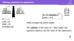 Solution to an equation Instructional Video