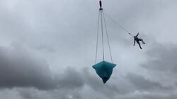 Footage of performance art Thaw, an 8 hour aerial show performed on 2.5 tonnes of ice News Clip