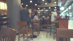 Blurred Bokeh; Variety the people of Lifestyles in Modern Restaurant. Stock Footage