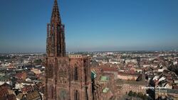 Europe's Gothic Cathedrals: Drone Views of Architectural Wonders Stock Footage