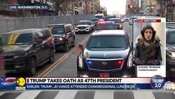 US President Donald Trump enters Capital One Arena to roaring applause from supporters News Clip