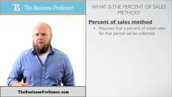 Percent of Sales Method - Accounts Receivable Instructional Video