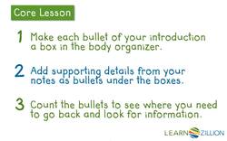 Organizing the Body of Your Essay: Using Boxes and Bullets Instructional Video