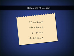 Subtraction of Integers Instructional Video