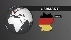Earth Sphere Map and Germany Country Map with National Flag Stock Footage