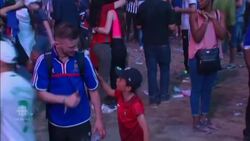 The beautiful game: Portuguese boy consoles French fan News Clip