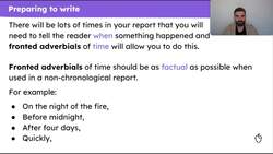 Writing the first section of a report on the Great Fire of London Instructional Video
