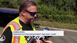 Officials: 2 people hospitalized when train strikes taxi in Manorville News Clip