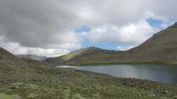 View lake scenes in mountains, national park Dombai, Caucasus, Russia, Europe Stock Footage