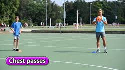 Chest passing | Throwing & catching (grade K-3) › Teaching Fundamentals of PE Instructional Video
