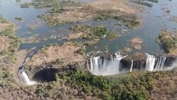 Aerial shots of Victoria Falls and Zambezi River News Clip