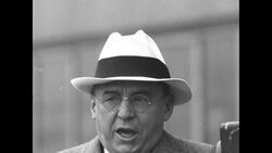 Portrait of Chicago Mayor Anton Cermak, compiled after he was killed in attempt on life of President-Elect Franklin D. Roosevelt News Clip